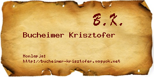 Bucheimer Krisztofer névjegykártya